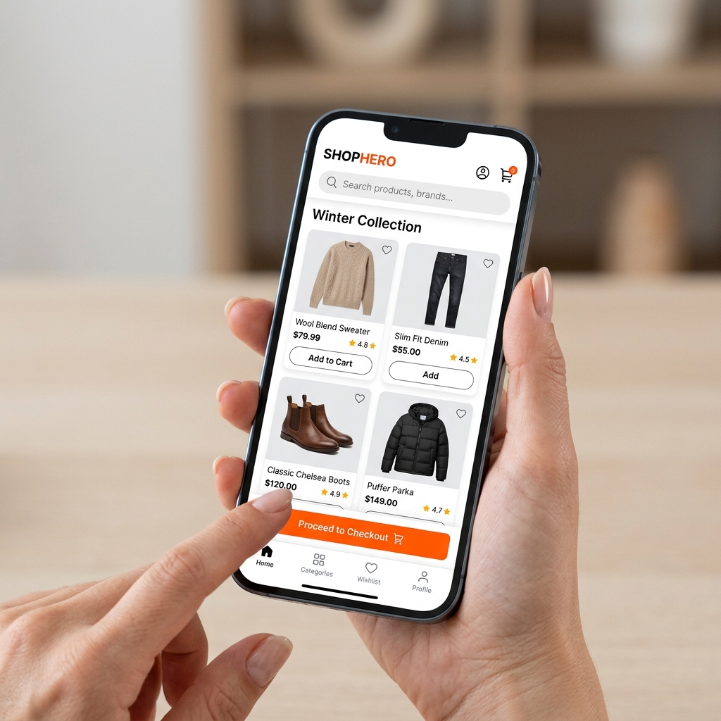 Omnichannel Headless Commerce Mobile App UI