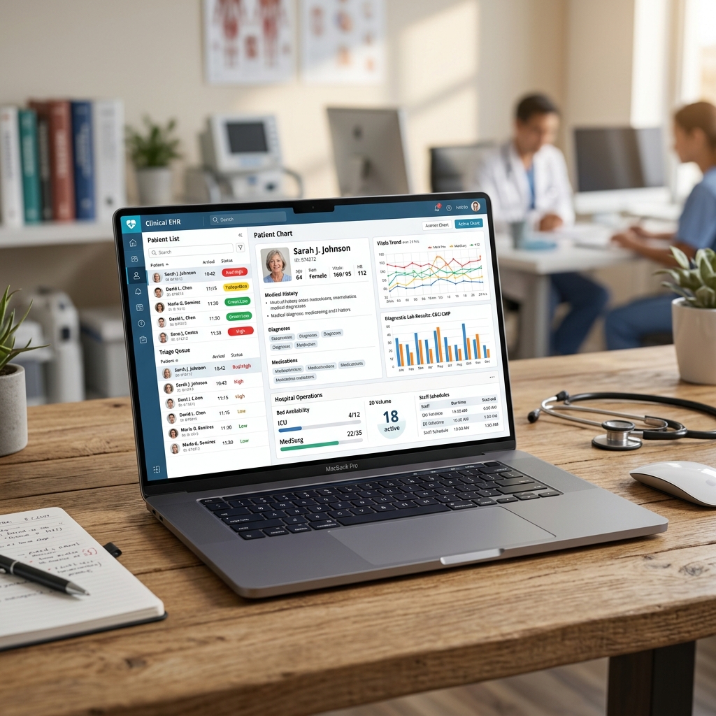 HIPAA-Compliant Telehealth Hub Desktop Enterprise UI